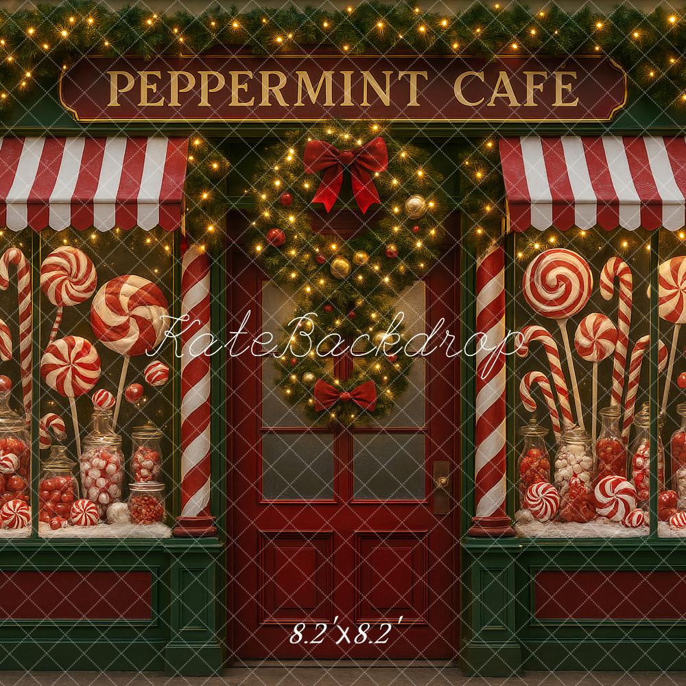 Kate Christmas Peppermint Cafe Candy Shop Backdrop Designed by Ashley Paul - Image 5