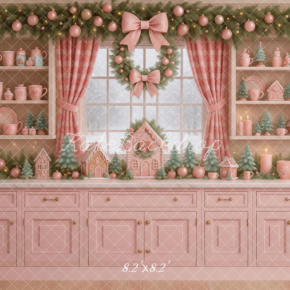 Kate Christmas Pink Kitchen Garland Backdrop Designed by Ashley Paul - Image 5