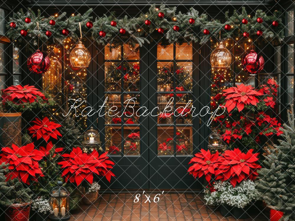 Kate Christmas Poinsettias Garland Backdrop Designed by Mini MakeBelieve - Image 3