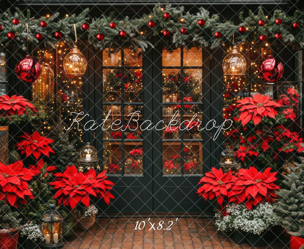 Kate Christmas Poinsettias Garland Backdrop Designed by Mini MakeBelieve - Image 6