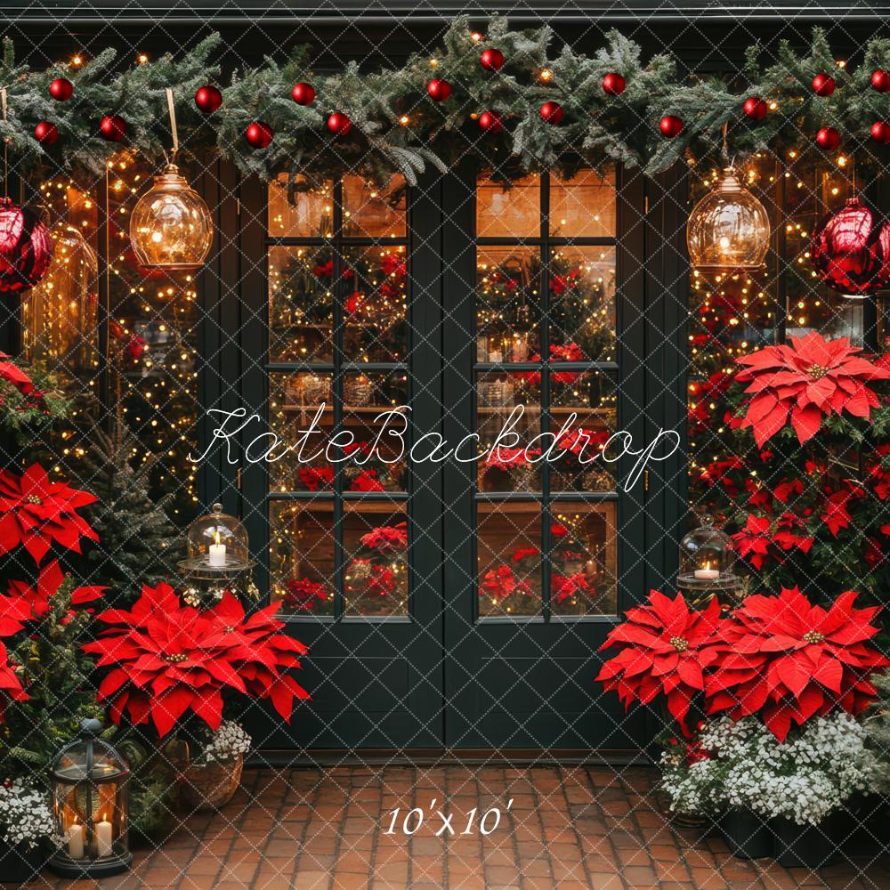Kate Christmas Poinsettias Garland Backdrop Designed by Mini MakeBelieve - Image 7