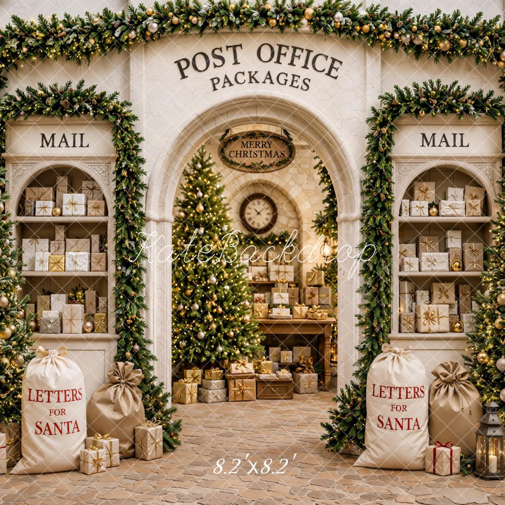 Kate Christmas Post Office Trees Gifts Backdrop Designed by Emetselch - Image 5
