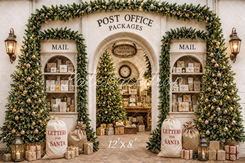 Kate Christmas Post Office Trees Gifts Backdrop Designed by Emetselch - Image 8