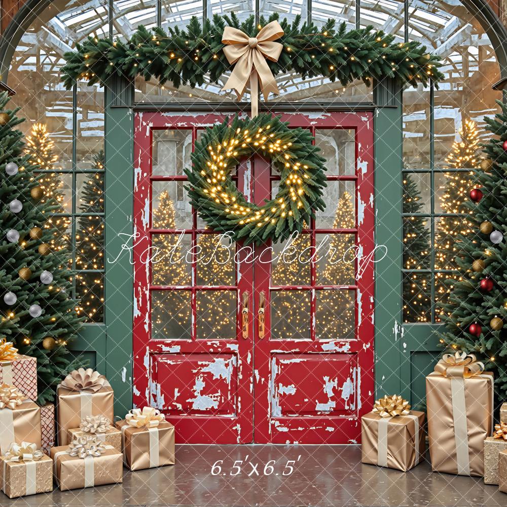 Kate Christmas Red Door Trees Gift Boxes Backdrop Designed by Mini MakeBelieve - Image 2
