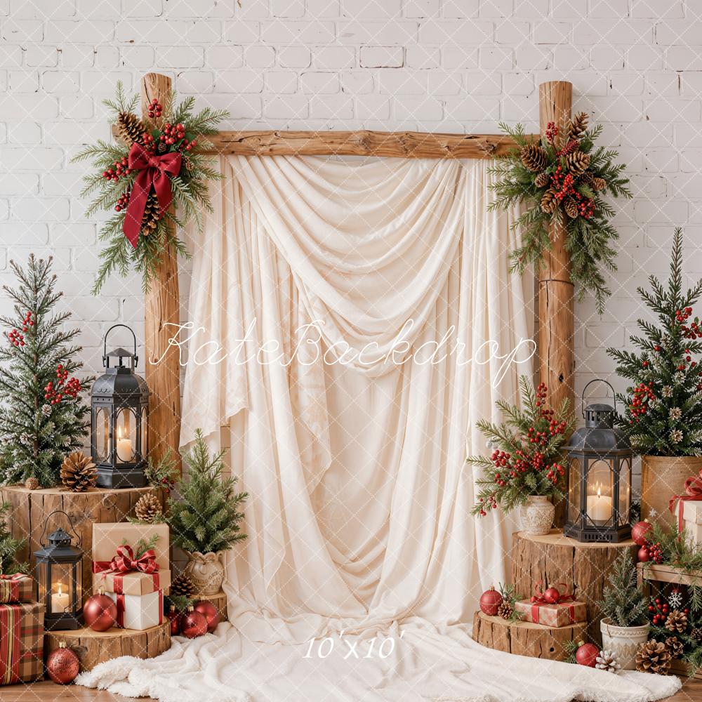 Kate Christmas Rustic Arch Gifts Trees Backdrop Designed by Emetselch - Image 7
