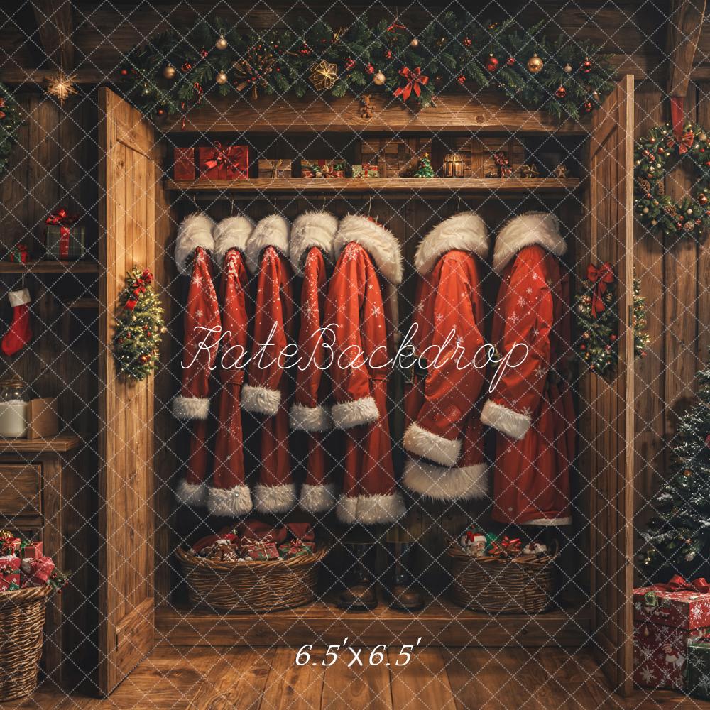 Kate Christmas Santa Closet Gifts Backdrop Designed by Emetselch - Image 2