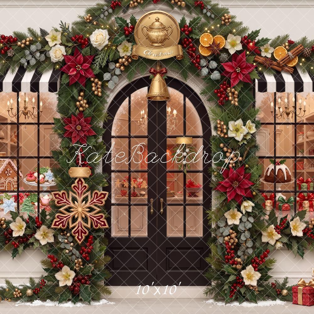 Kate Christmas Shop Front Garland Gifts Backdrop Designed by Chain Photography - Image 7