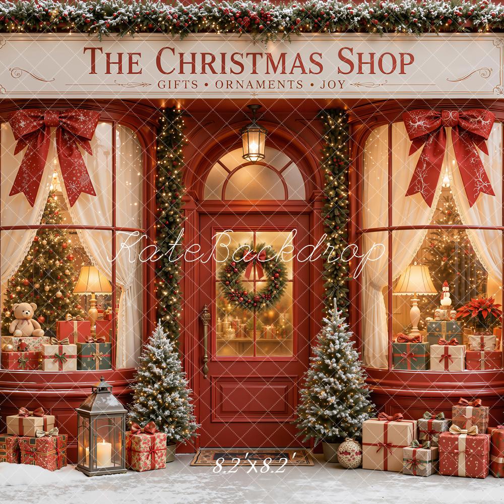Kate Christmas Shop Front Garland Presents Backdrop Designed by Emetselch - Image 5