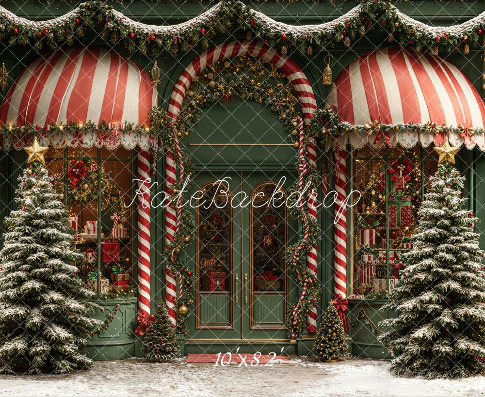 Kate Christmas Shop Window Candy Cane Backdrop Designed by Emetselch - Image 6