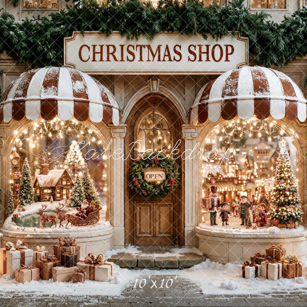 Kate Christmas Shop Window Snow Gifts Backdrop Designed by Emetselch - Image 7
