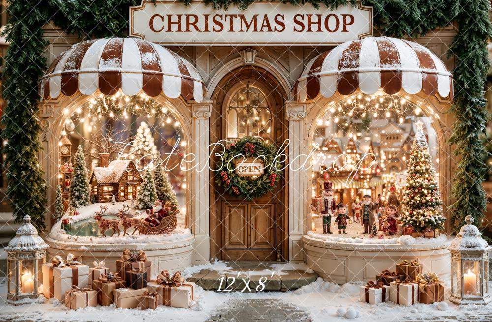 Kate Christmas Shop Window Snow Gifts Backdrop Designed by Emetselch - Image 8
