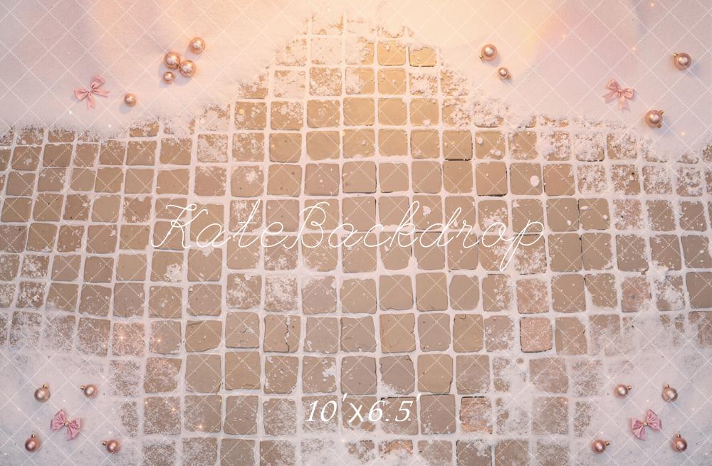 Kate Christmas Snowy Tile Floor Backdrop Designed by Emetselch - Image 4