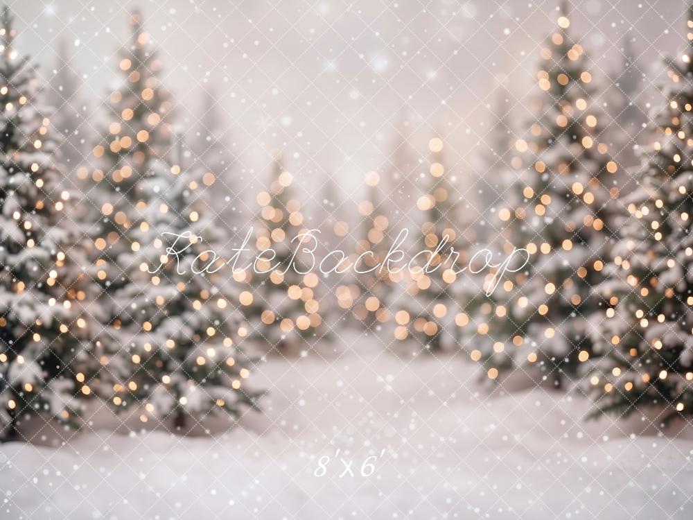 Kate Christmas Snowy Trees Bokeh Backdrop Designed by Emetselch - Image 3