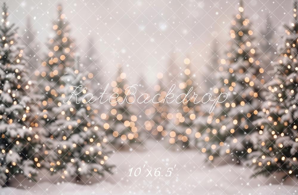 Kate Christmas Snowy Trees Bokeh Backdrop Designed by Emetselch - Image 4