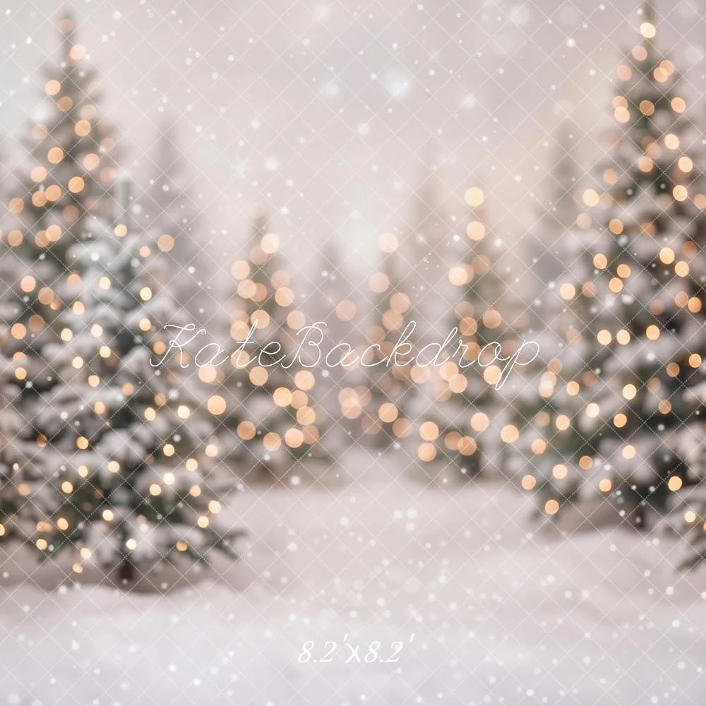 Kate Christmas Snowy Trees Bokeh Backdrop Designed by Emetselch - Image 5