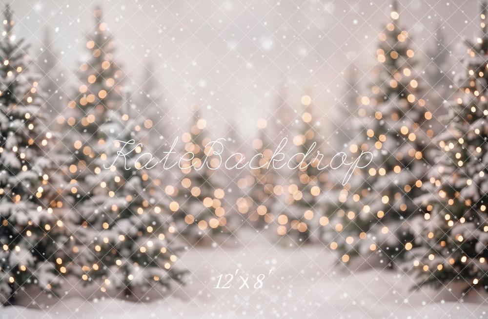 Kate Christmas Snowy Trees Bokeh Backdrop Designed by Emetselch - Image 8
