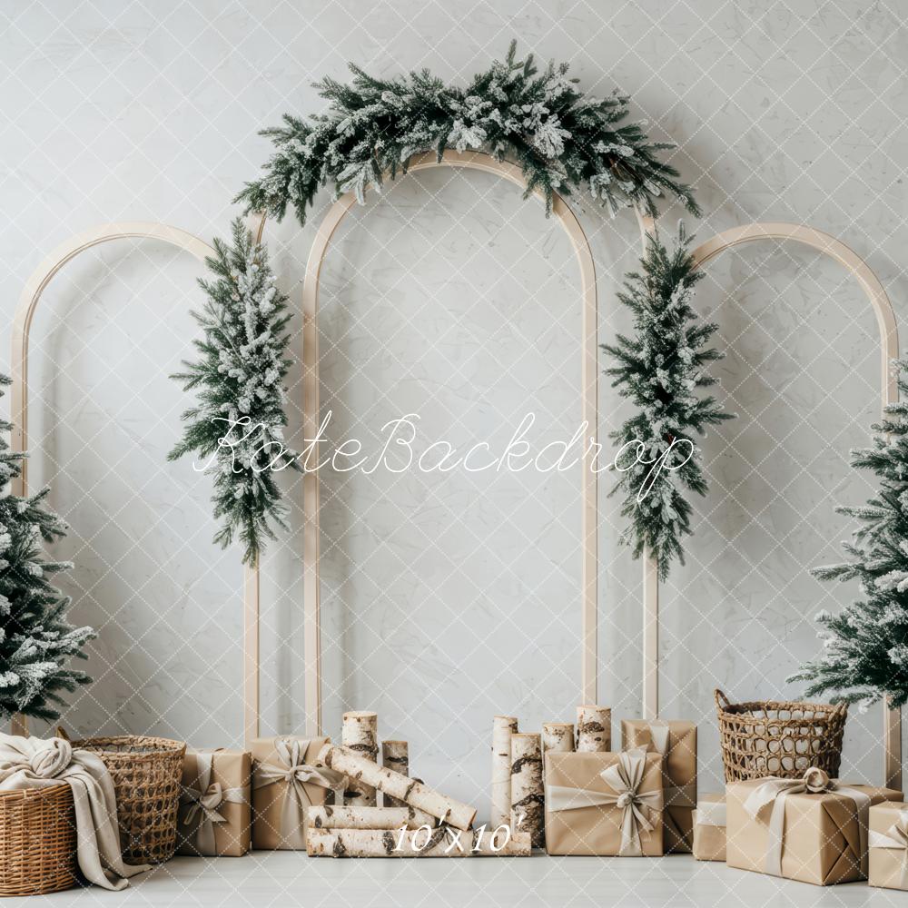 Kate Christmas Snowy Trees Gift Boxes Backdrop Designed by Patty Robert - Image 7