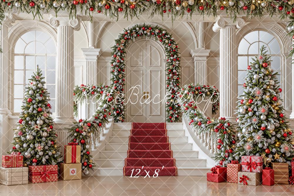 Kate Christmas Staircase Garland Backdrop Designed by Emetselch - Image 8