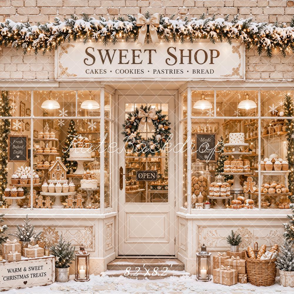 Kate Christmas Sweet Shop Window Snowy Backdrop Designed by Emetselch - Image 5