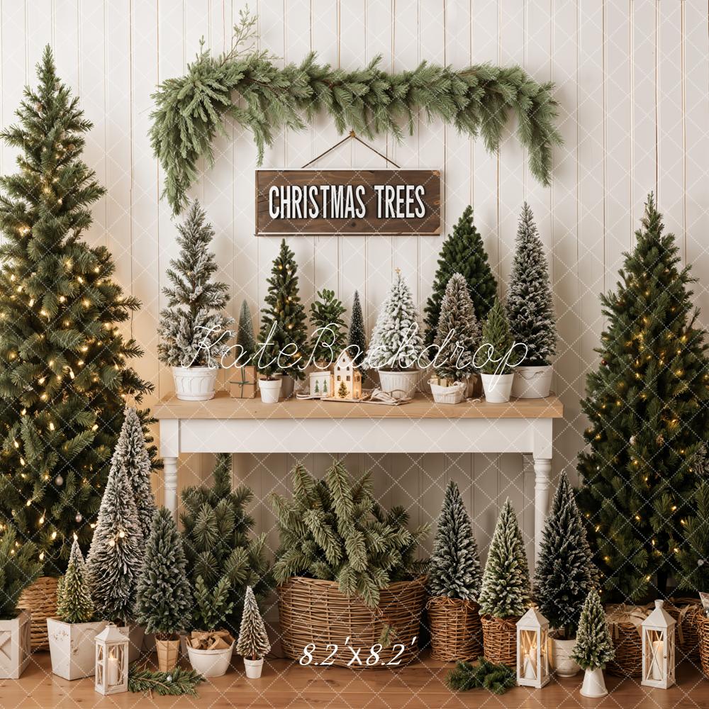 Kate Christmas Trees Lanterns Greenery Backdrop Designed by Emetselch - Image 5