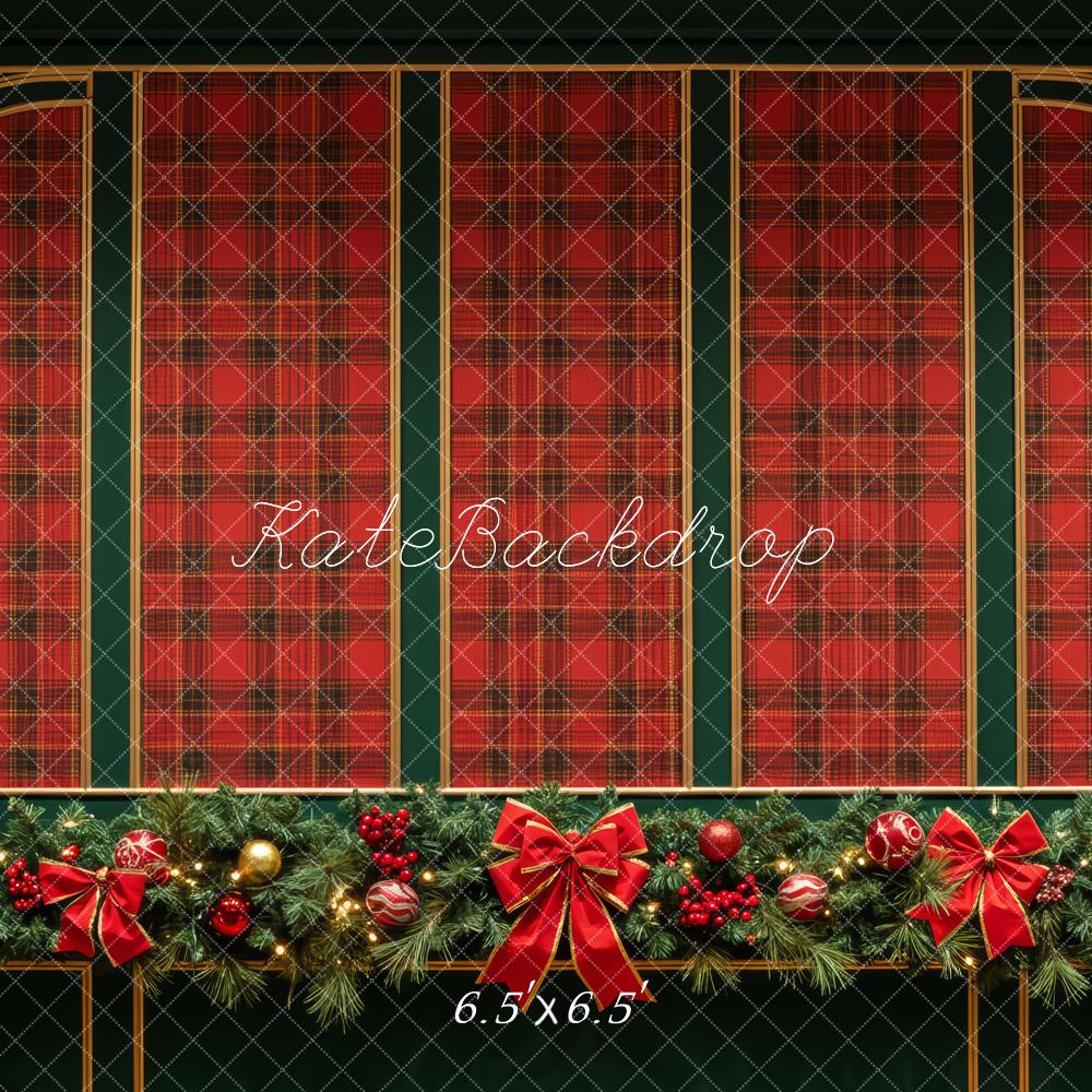Kate Christmas Tartan Arch Garland Backdrop Designed by Patty Robert - Image 2