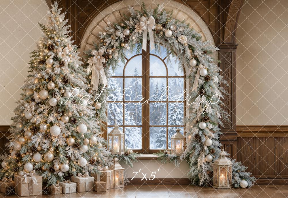 Kate Christmas Tree Arch Window Lanterns Backdrop Designed by Emetselch
