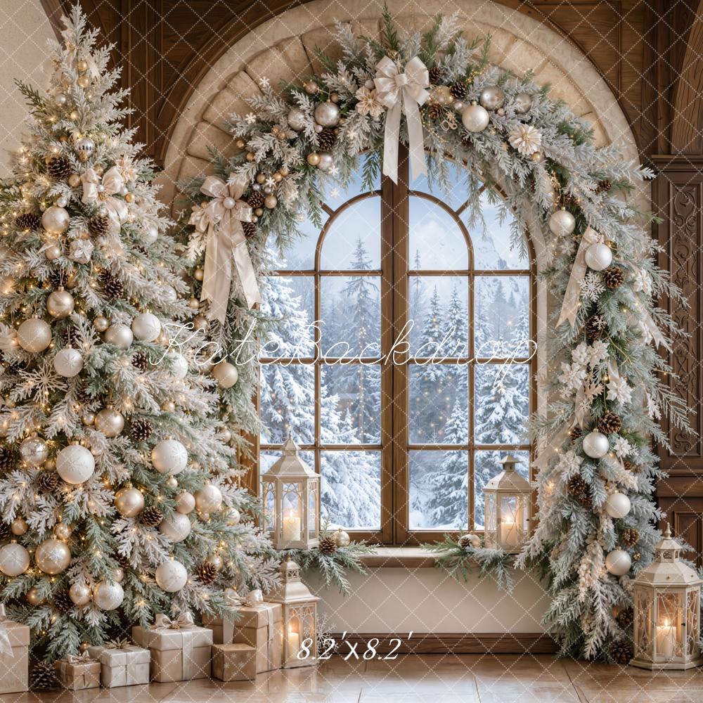 Kate Christmas Tree Arch Window Lanterns Backdrop Designed by Emetselch - Image 5