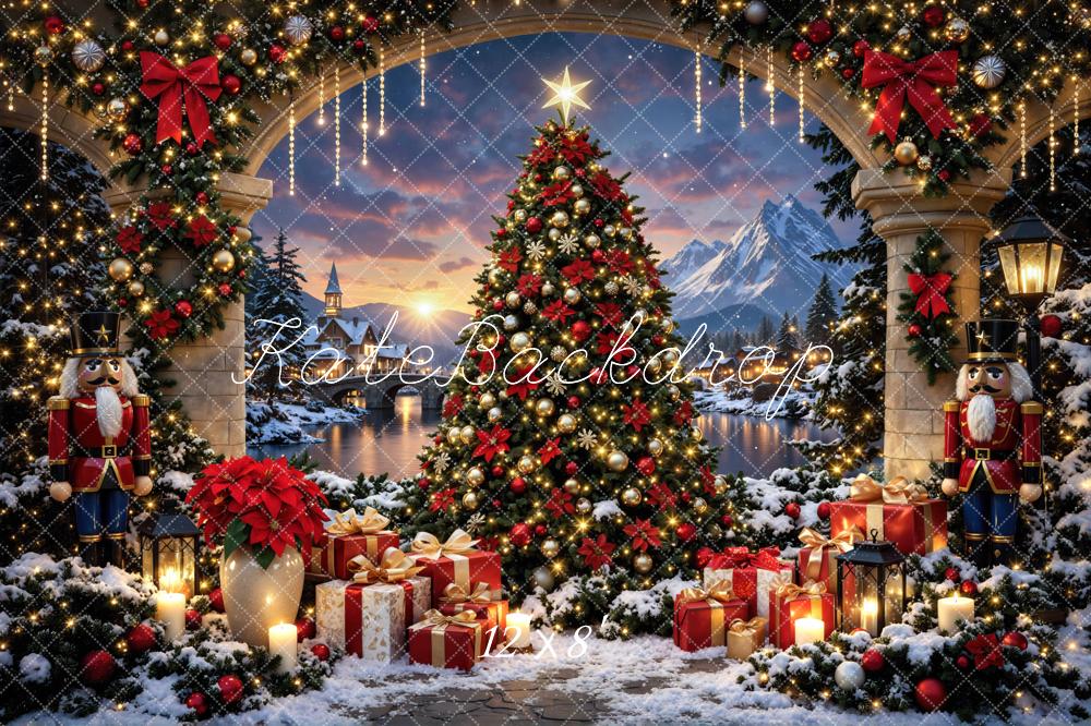 Kate Christmas Tree Archway Snowy Village Backdrop Designed by Mini MakeBelieve - Image 8