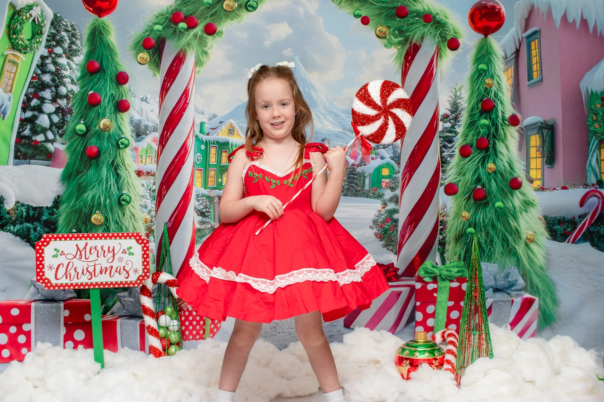 Kate Christmas Tree Candyland Arch Village Backdrop Designed by Mini MakeBelieve - Image 4