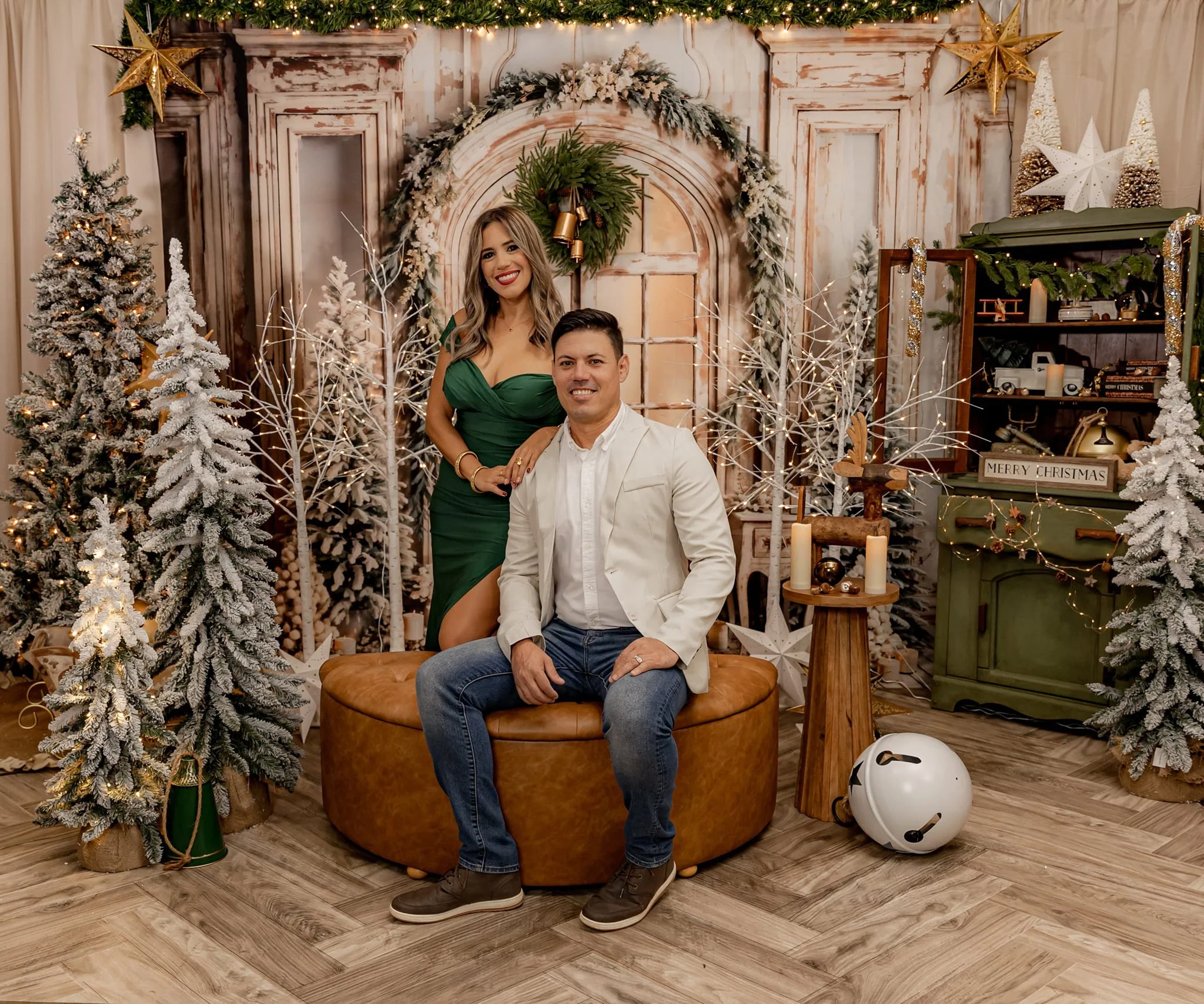 Kate Christmas Tree Door Candles Backdrop Designed by Emetselch
