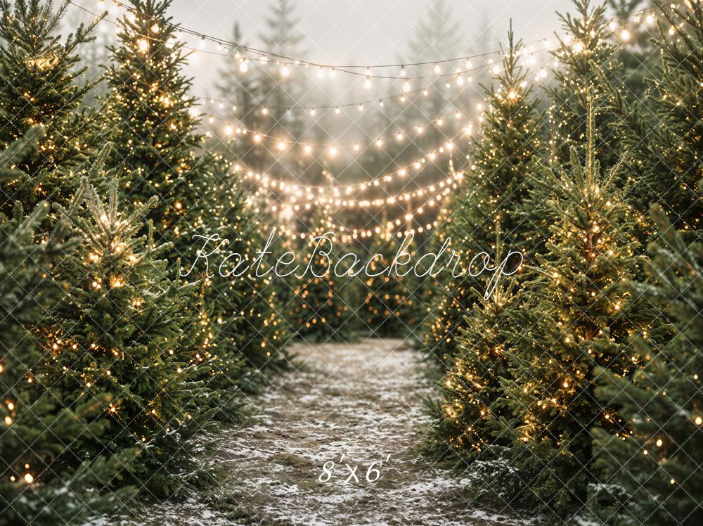 Kate Christmas Tree Forest Fairy Lights Backdrop Designed by Emetselch - Image 3