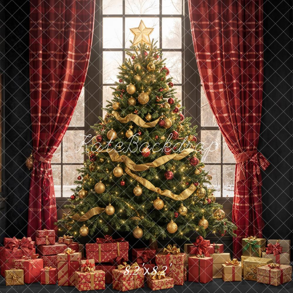 Kate Christmas Tree Presents Window Shelves Backdrop Designed by Emetselch - Image 5
