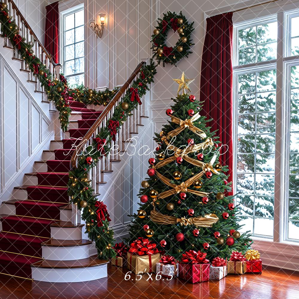 Kate Christmas Tree Staircase Presents Backdrop Designed by Mini MakeBelieve - Image 2