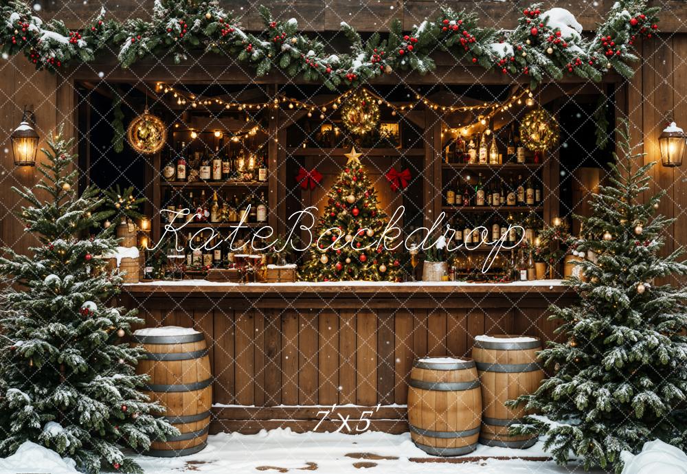 Kate Christmas Tree Wine Shop Snow Backdrop Designed by Emetselch