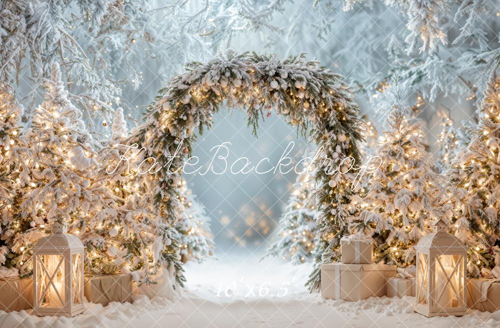 Kate Christmas Tree Winter Snow Arch Backdrop Designed by Emetselch - Image 4