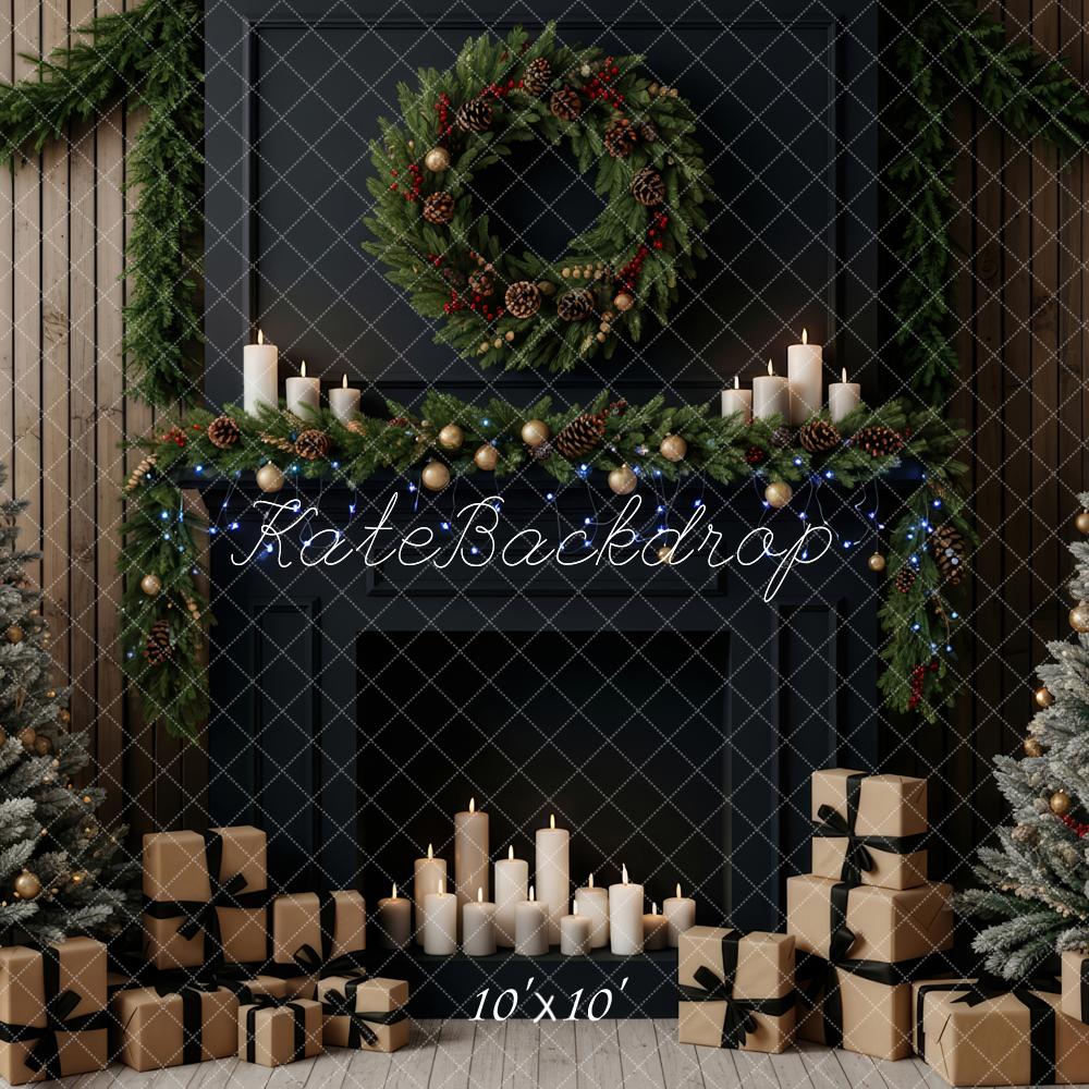 Kate Christmas Trees Fireplace Gifts Garland Backdrop Designed by Patty Robert - Image 7