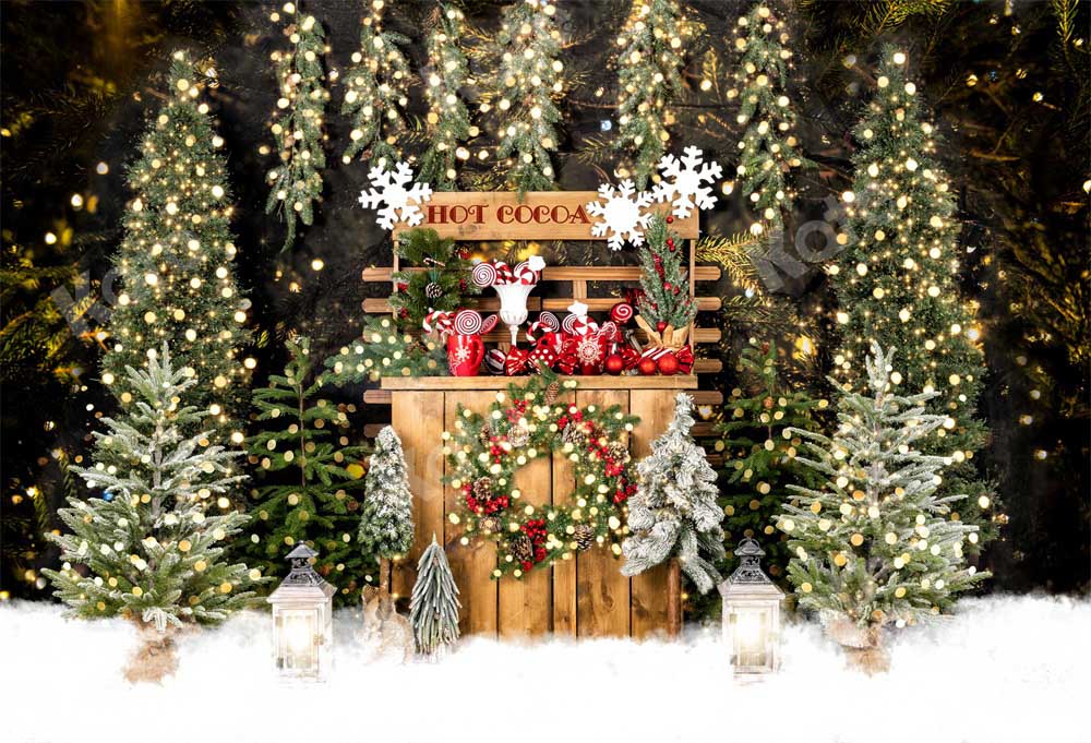 Kate Christmas Trees Hot Cocoa Night Backdrop Designed by Emetselch - Image 2