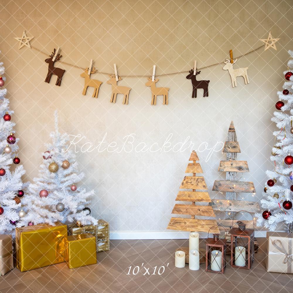 Kate Christmas Trees Presents Reindeer Garland Backdrop Designed by Fantasyphotoart - Image 7