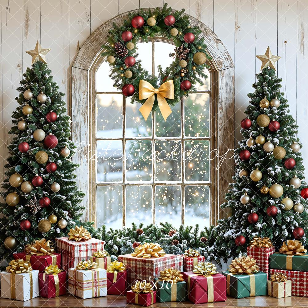 Kate Christmas Trees Wreath Gifts Rustic Window Backdrop Designed by Mini MakeBelieve - Image 7