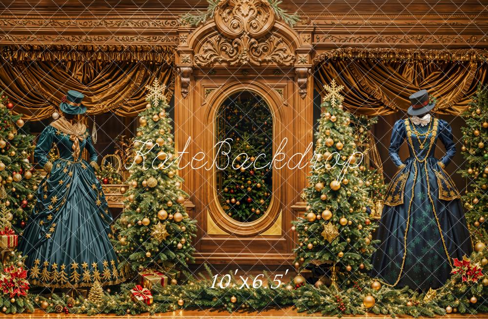 Kate Christmas Victorian Dresses Fleece Backdrop Designed by Emetselch