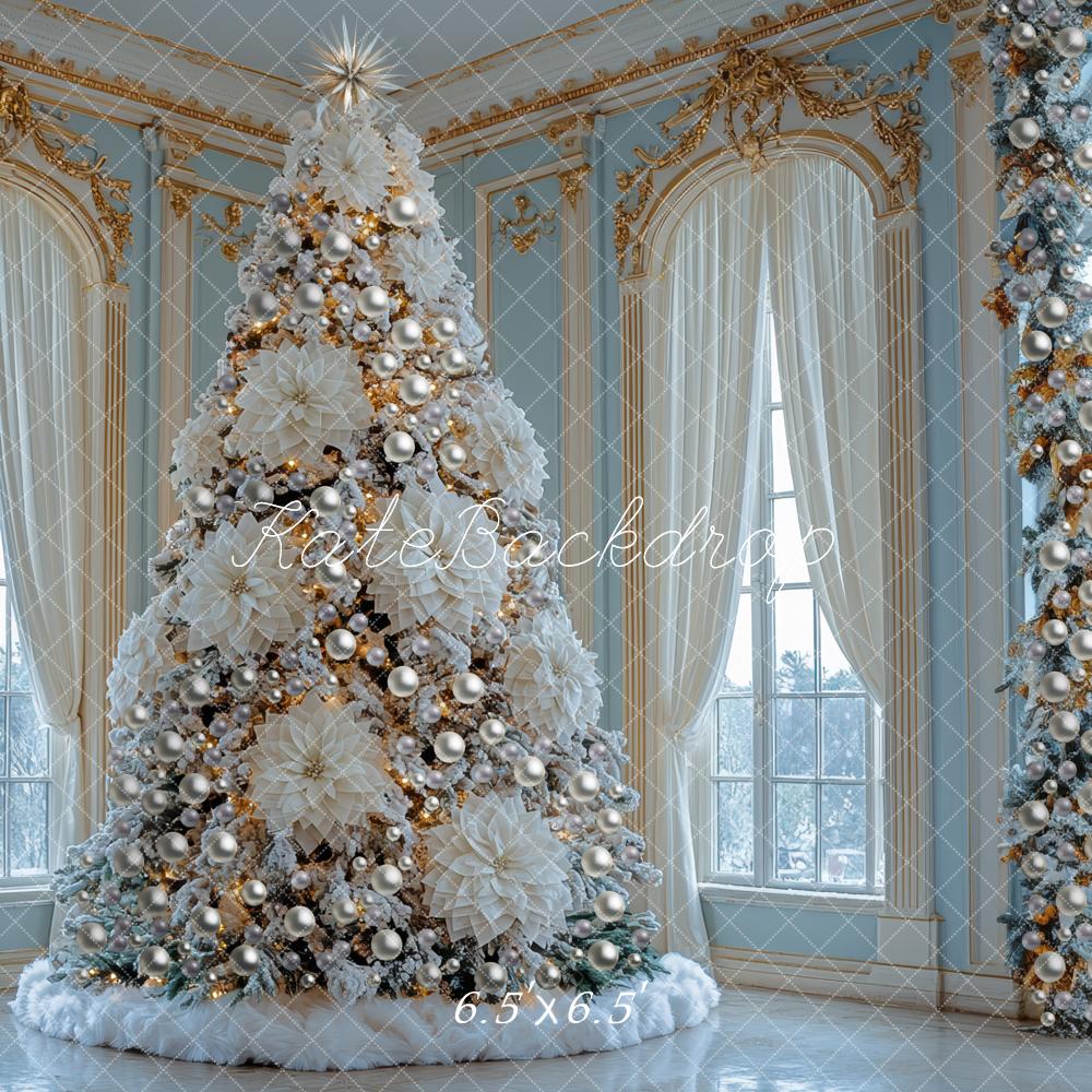 Kate Christmas White Tree Elegant Windows Backdrop Designed by Mini MakeBelieve - Image 2