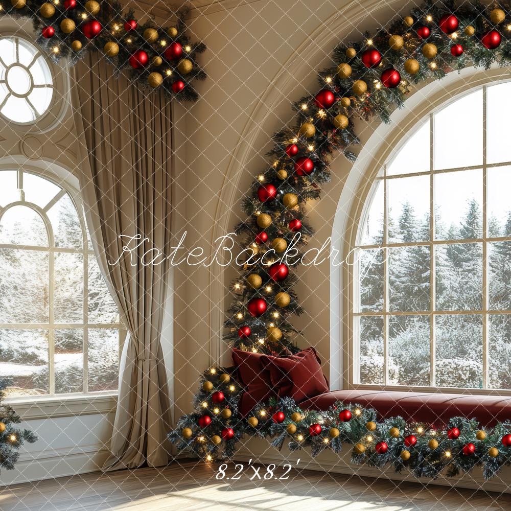 Kate Christmas Window Arch Garland Interior Backdrop Designed by Mini MakeBelieve - Image 5