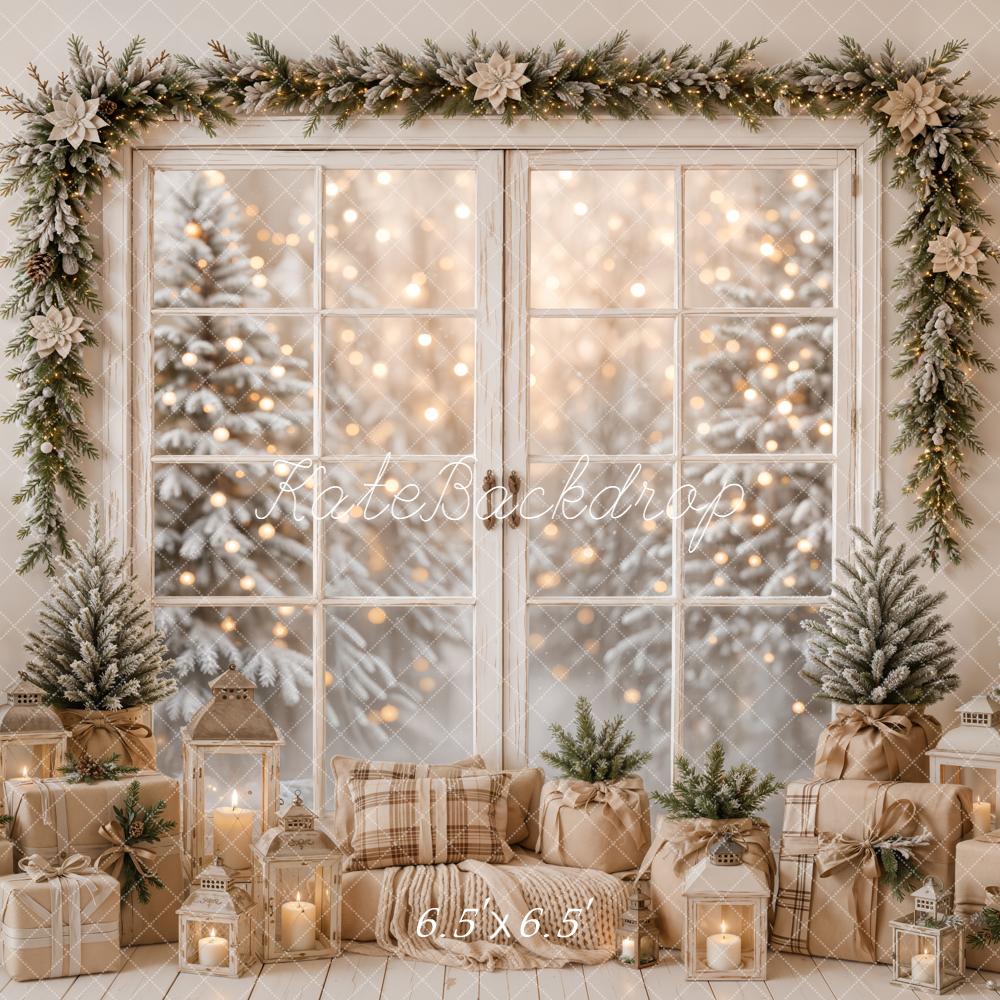 Kate Christmas Window Garland Gift Boxes Trees Backdrop Designed by Emetselch - Image 2