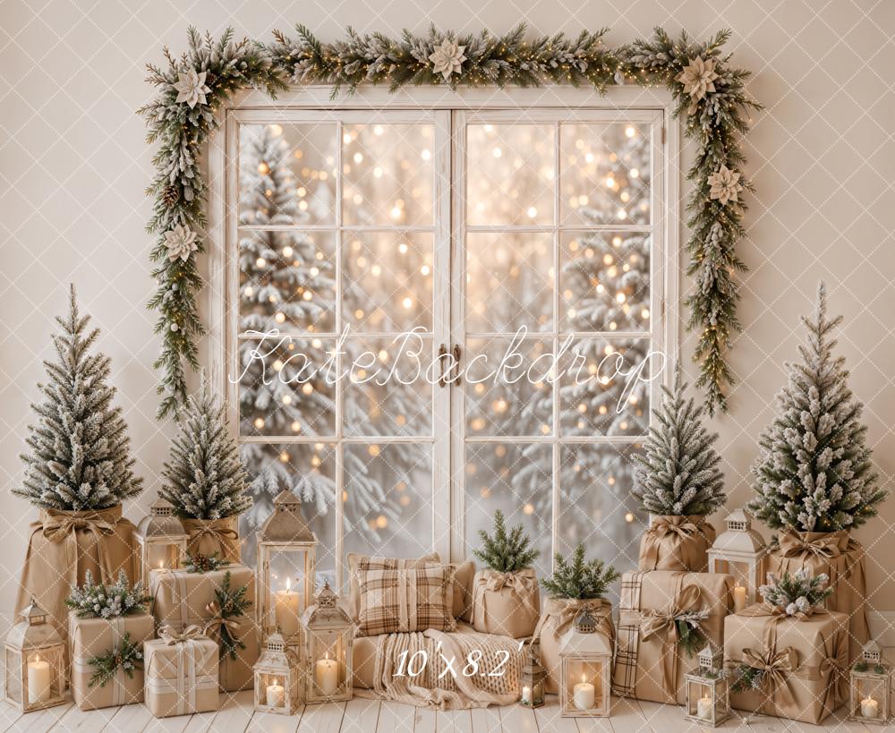 Kate Christmas Window Garland Gift Boxes Trees Backdrop Designed by Emetselch - Image 6