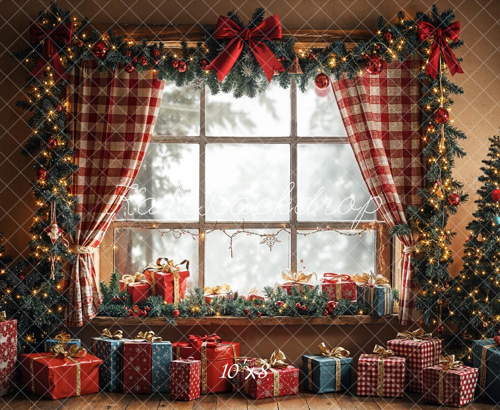 Kate Christmas Window Garland Gift Fleece Backdrop Designed by Emetselch - Image 4
