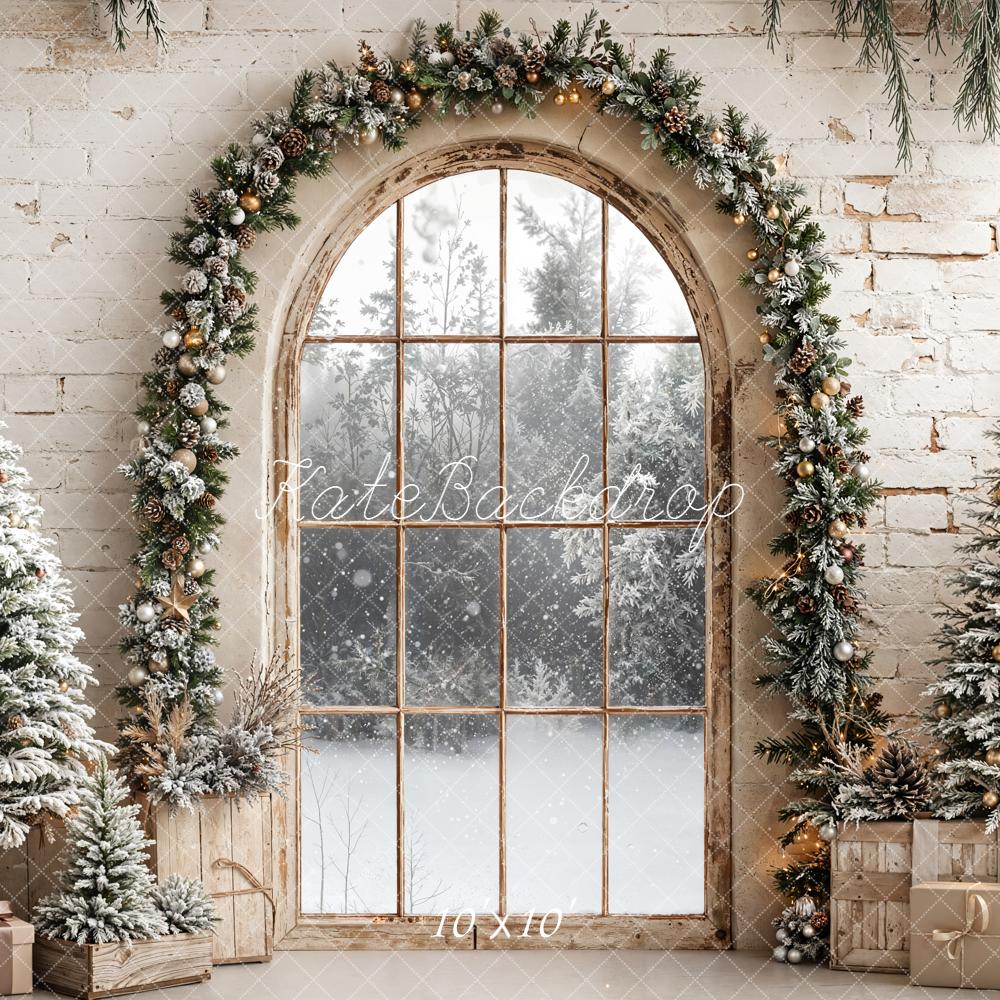 Kate Christmas Window Garland Trees Backdrop Designed by Emetselch - Image 7