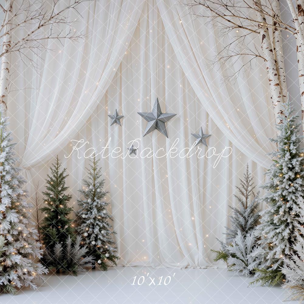 Kate Christmas Winter Birch Trees Stars Backdrop Designed by Mini MakeBelieve - Image 7
