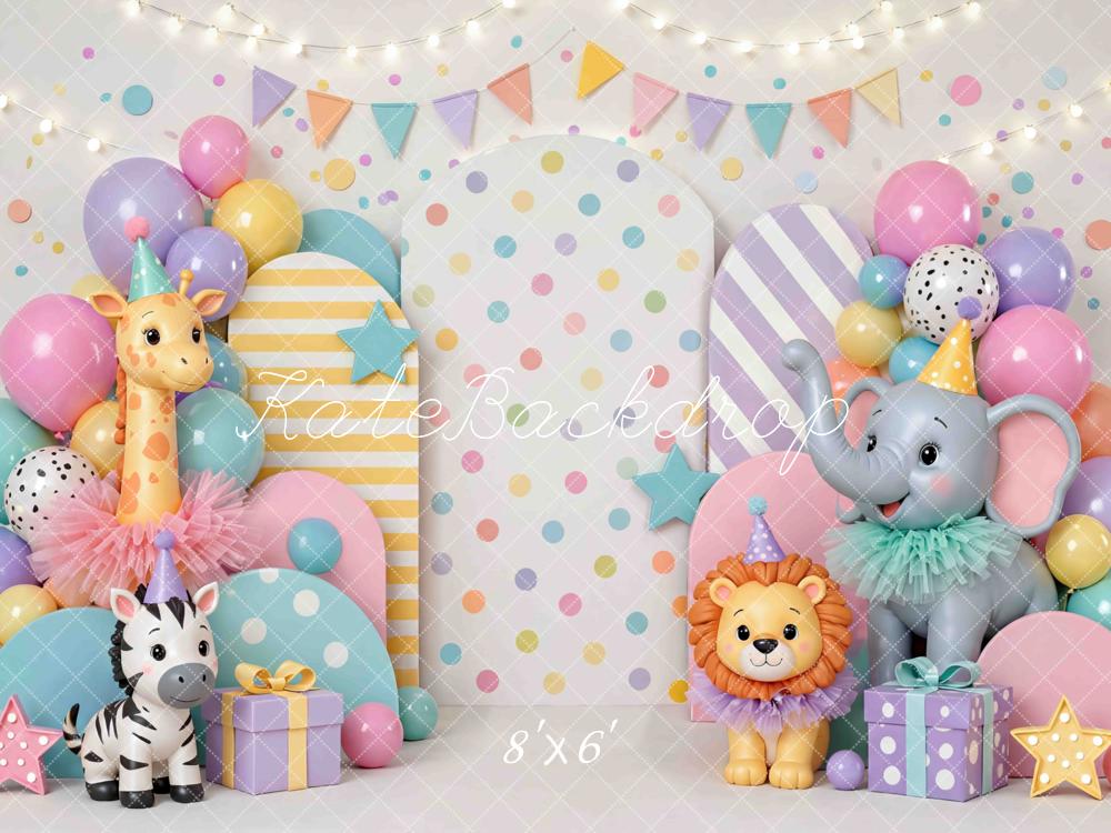 Kate Circus Animals Balloons Gifts Pastel Backdrop Designed by Mini MakeBelieve - Image 5