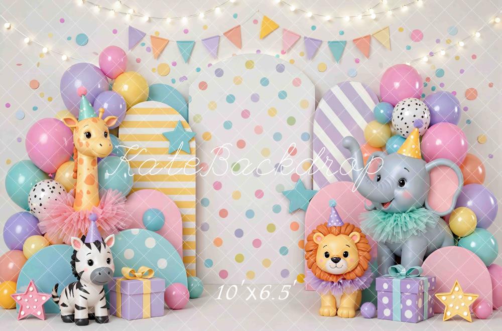 Kate Circus Animals Balloons Gifts Pastel Backdrop Designed by Mini MakeBelieve - Image 6