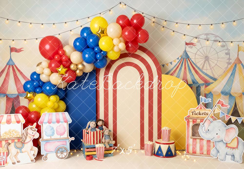 Kate Circus Carnival Balloons Concessions Backdrop Designed by Patty Robert